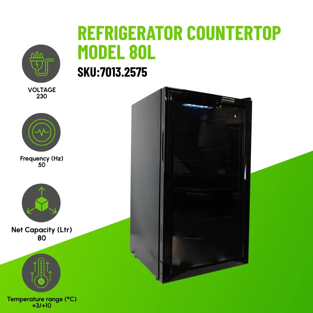 Refrigerator Countertop Model 80L Slim 474mm Fridge