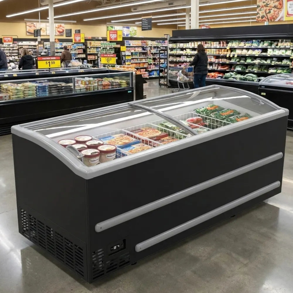 Combisteel Black Supermarket Chest Freezer 2500 Manual Defrost