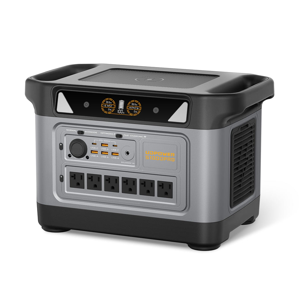 UDPOWER S1000 Pro Portable Power Station, Solar Generator for Home Backup RV Camping, Fast Solar Charging Support