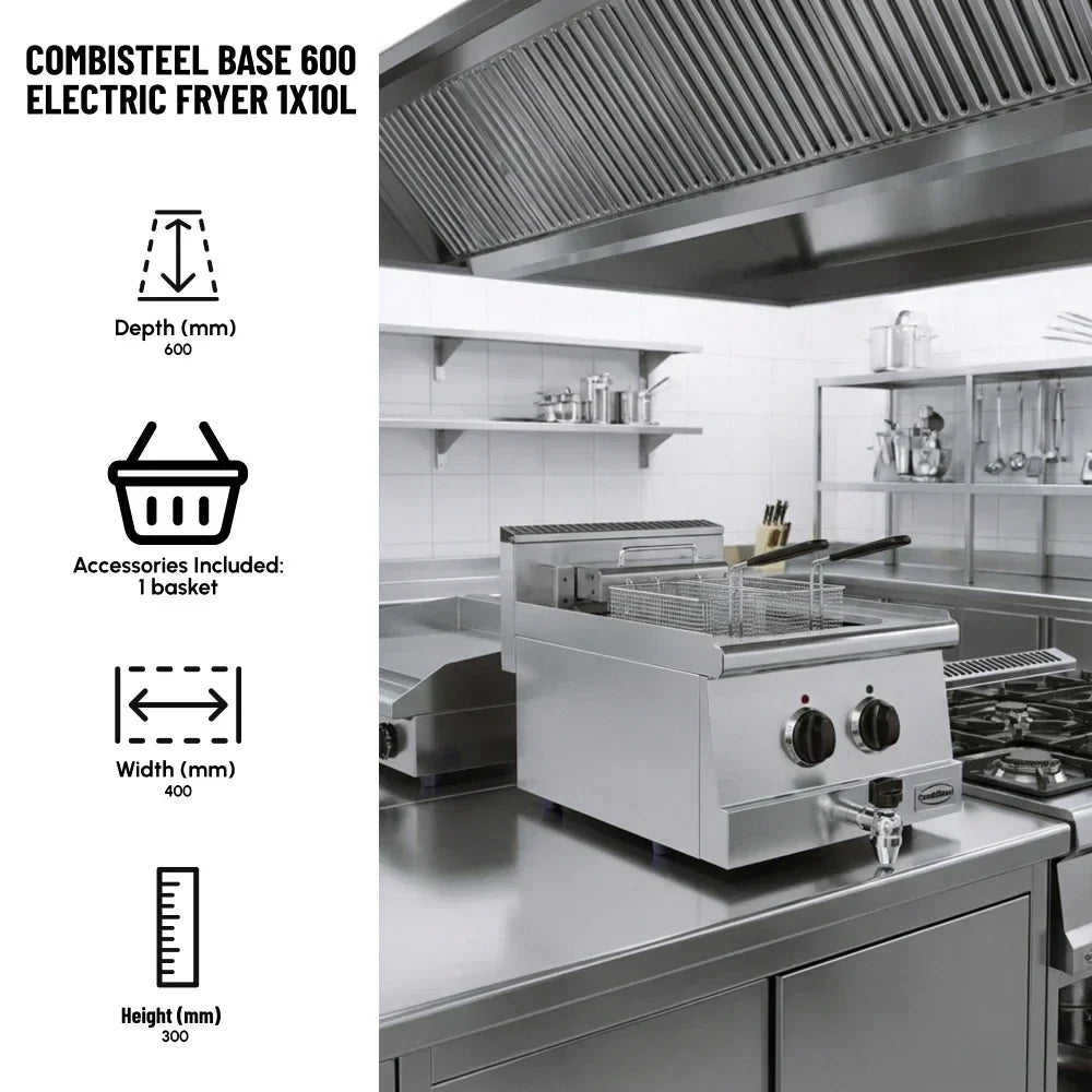 BASE 600 Countertop Electric Fryer 10L Tank