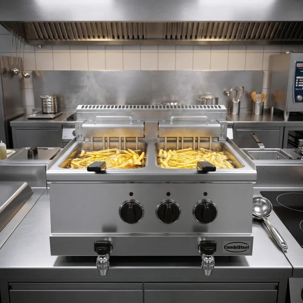 BASE 600 Twin Electric Fryer 2x10L 15kW