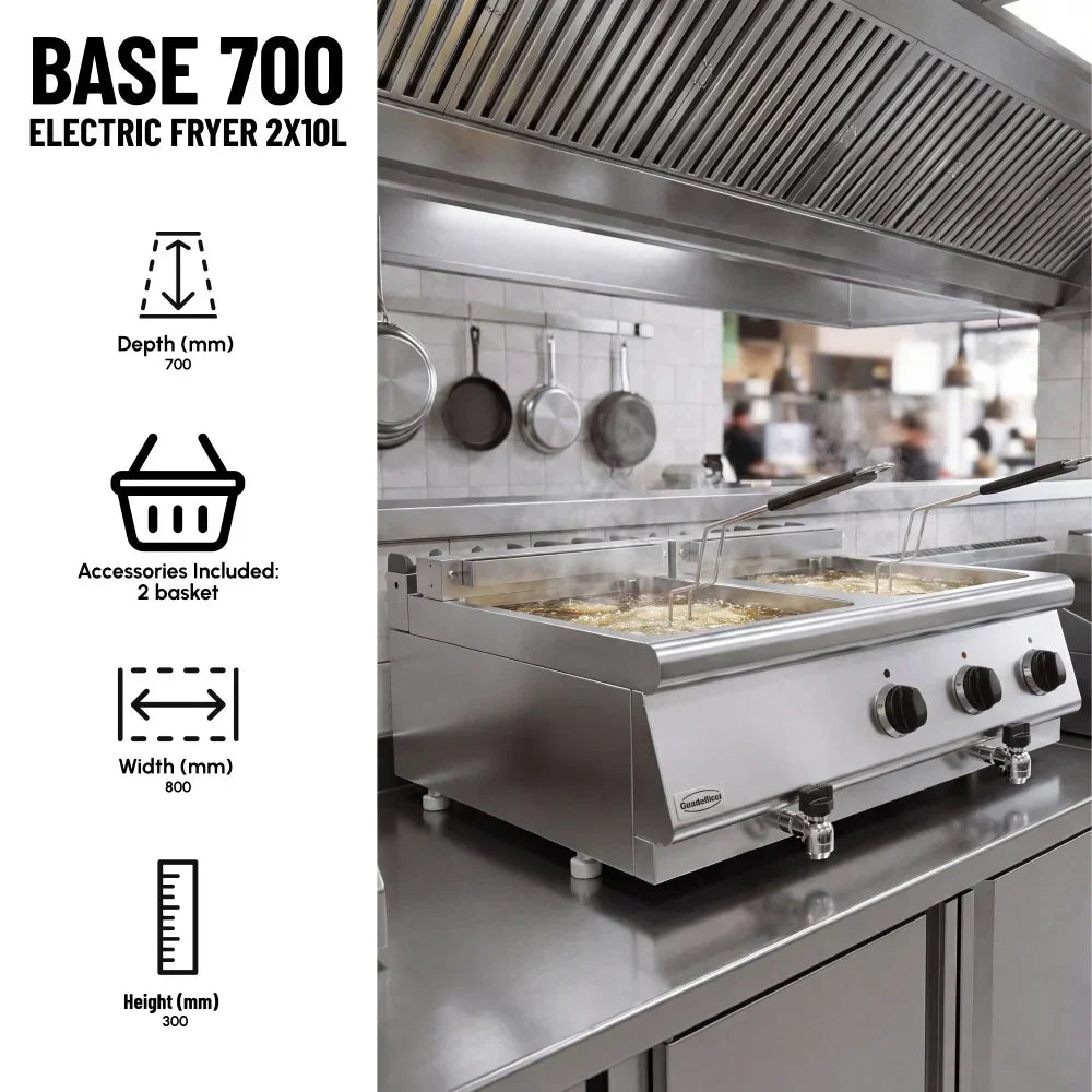 BASE 700 Twin Electric Fryer 2x10L, 15kW