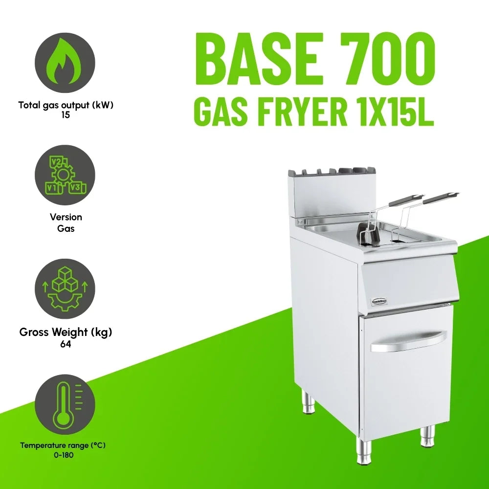 BASE 700 Gas Fryer 15L, Fast Recovery
