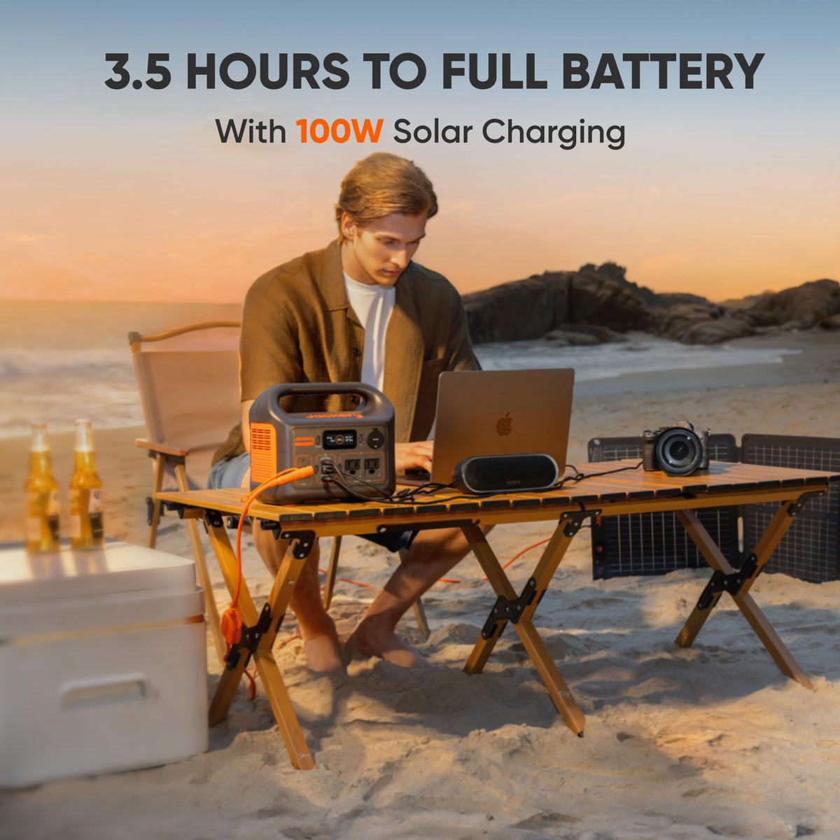 Jackery Solar Generator 300 and SolarSaga 100W Light,292Wh,300W AC