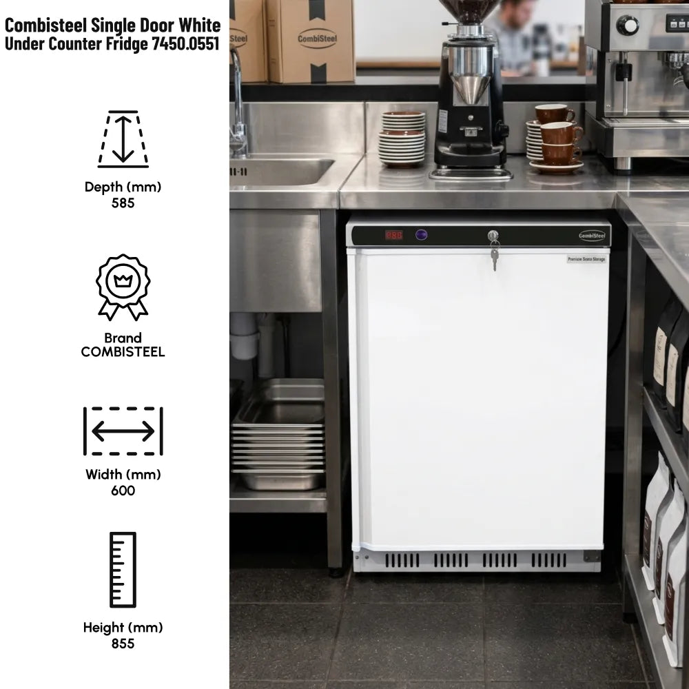 Refrigerator White 1 Door 130L Solid Door Cabinet