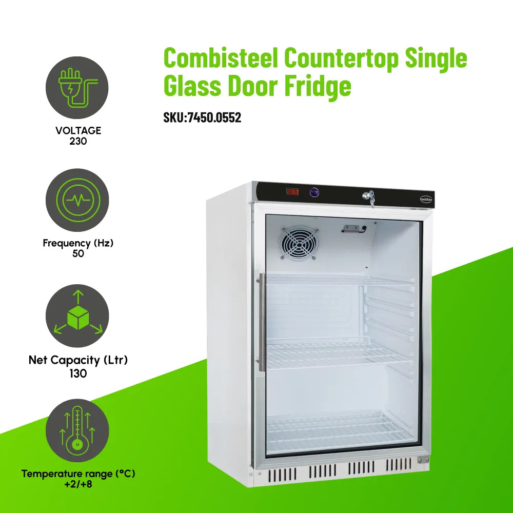 Refrigerator 1 Glass Door 130L Counter Showcase