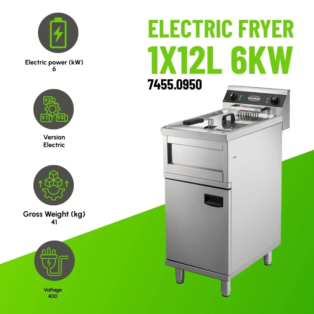 Electric Fryer 12L 6kW Stainless-Steel