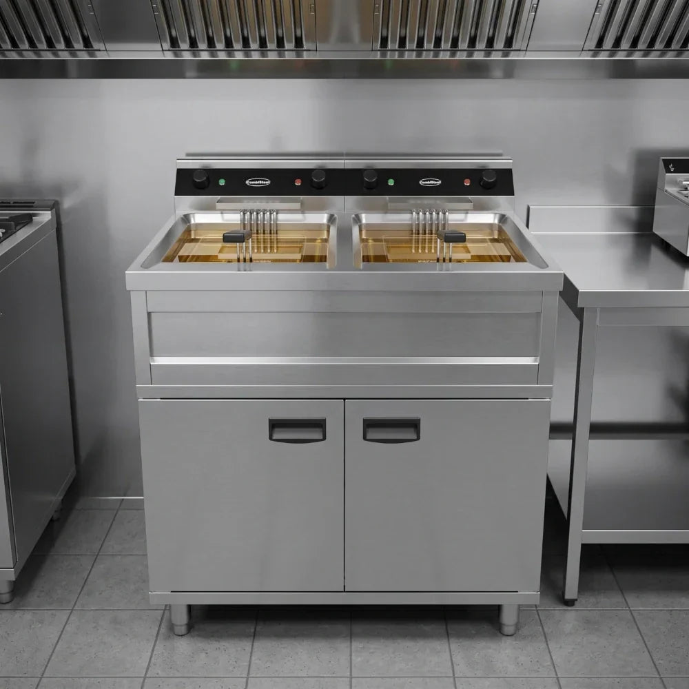 Electric Fryer 2x12L 2x6kW Twin Tank