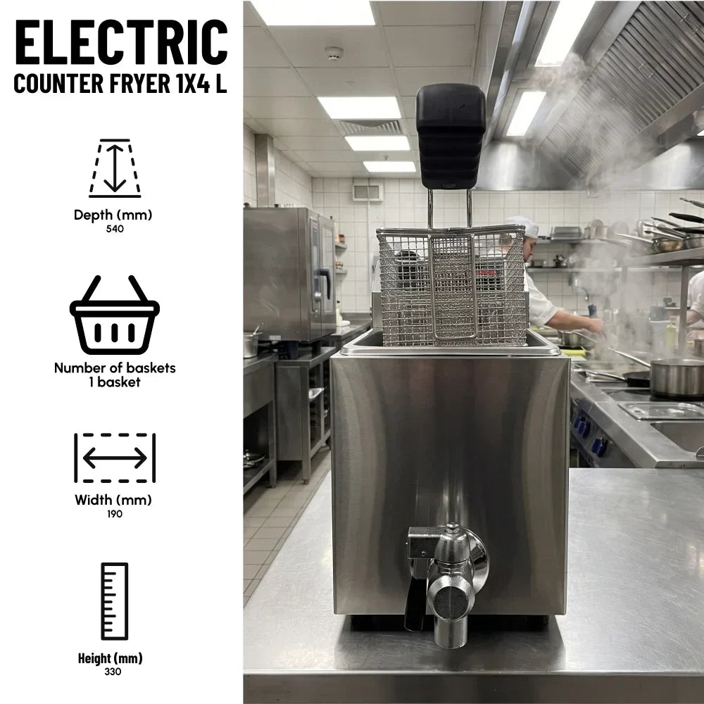 Electric Counter Fryer 1x4L Single Tank