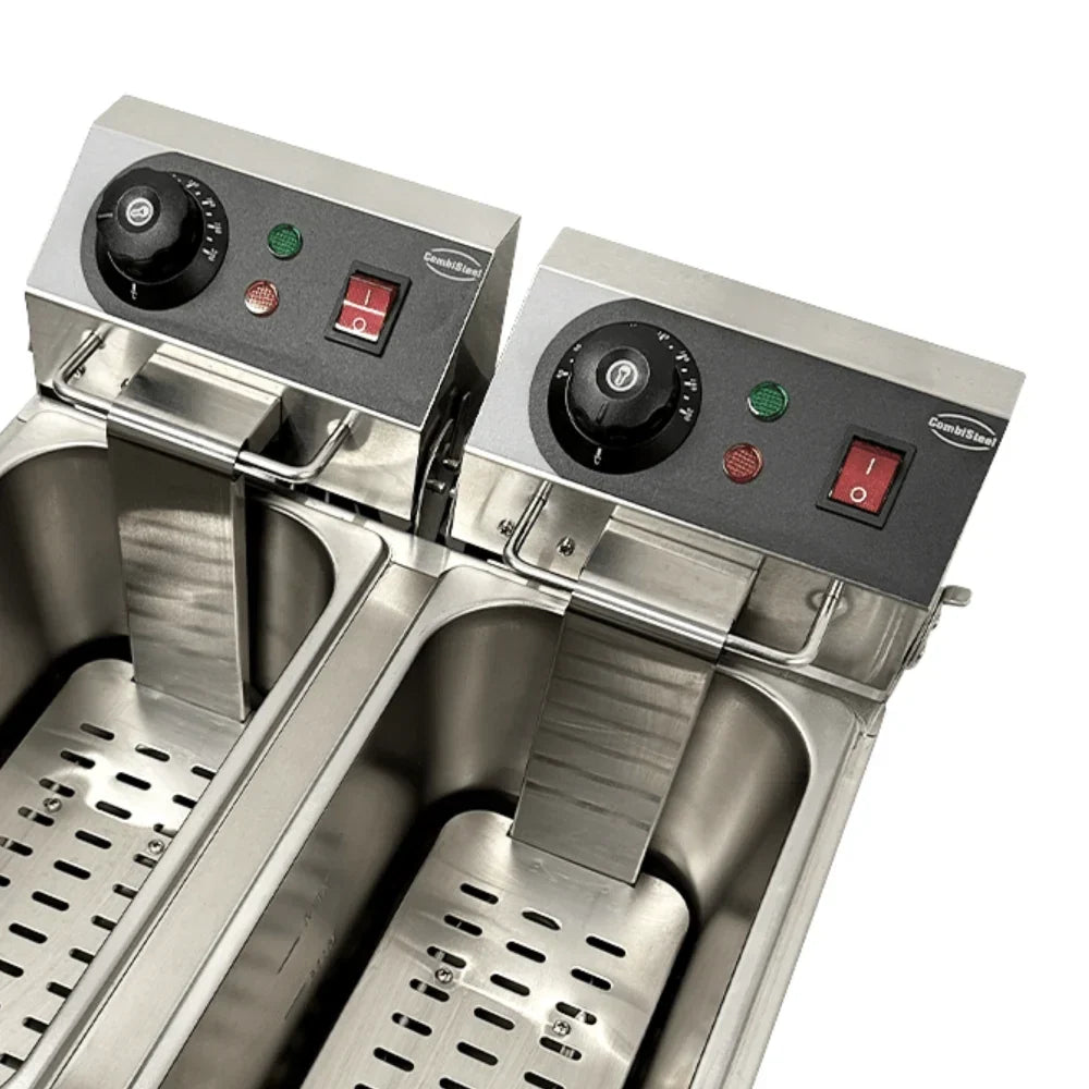 Electric Counter Fryer 2x4L Twin Tank