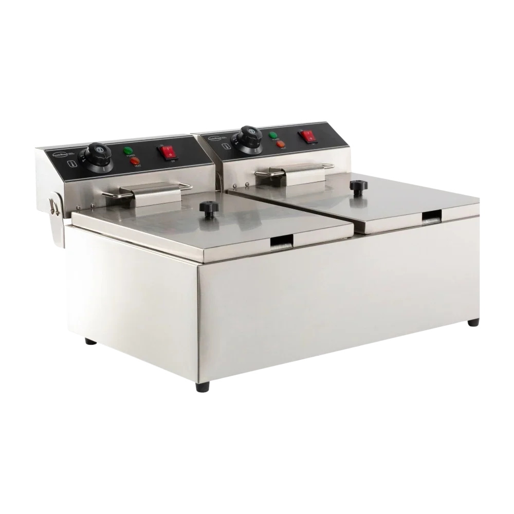 Electric Counter Fryer 2x6L Twin Tanks
