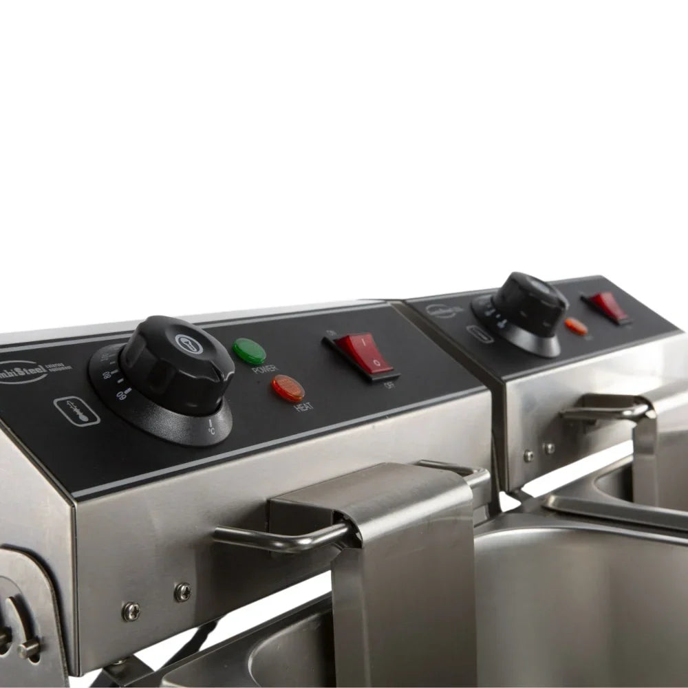 Electric Counter Fryer 2x6L Twin Tanks