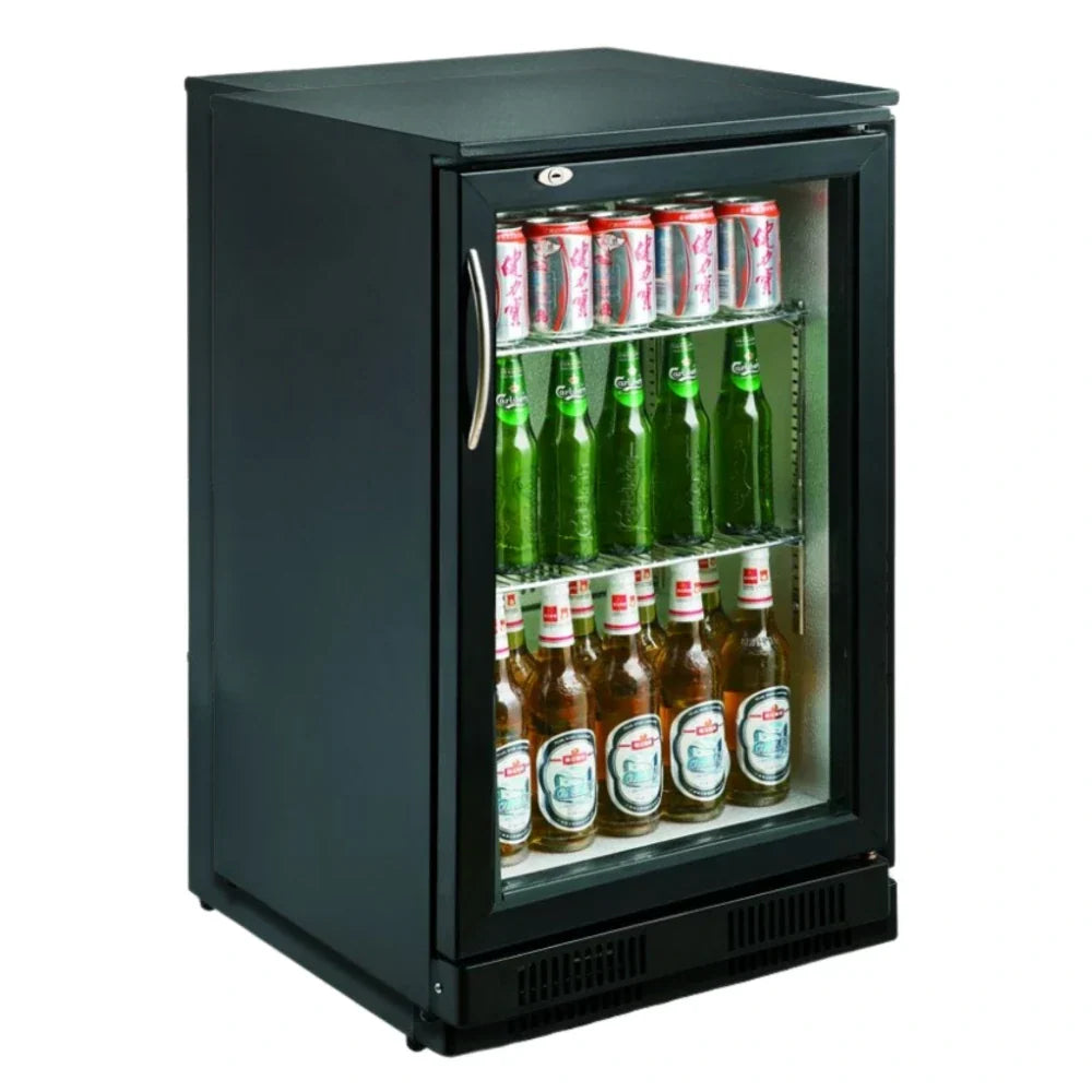 Black 1 Hinged Door Back Bar Cooler 500mm Wide