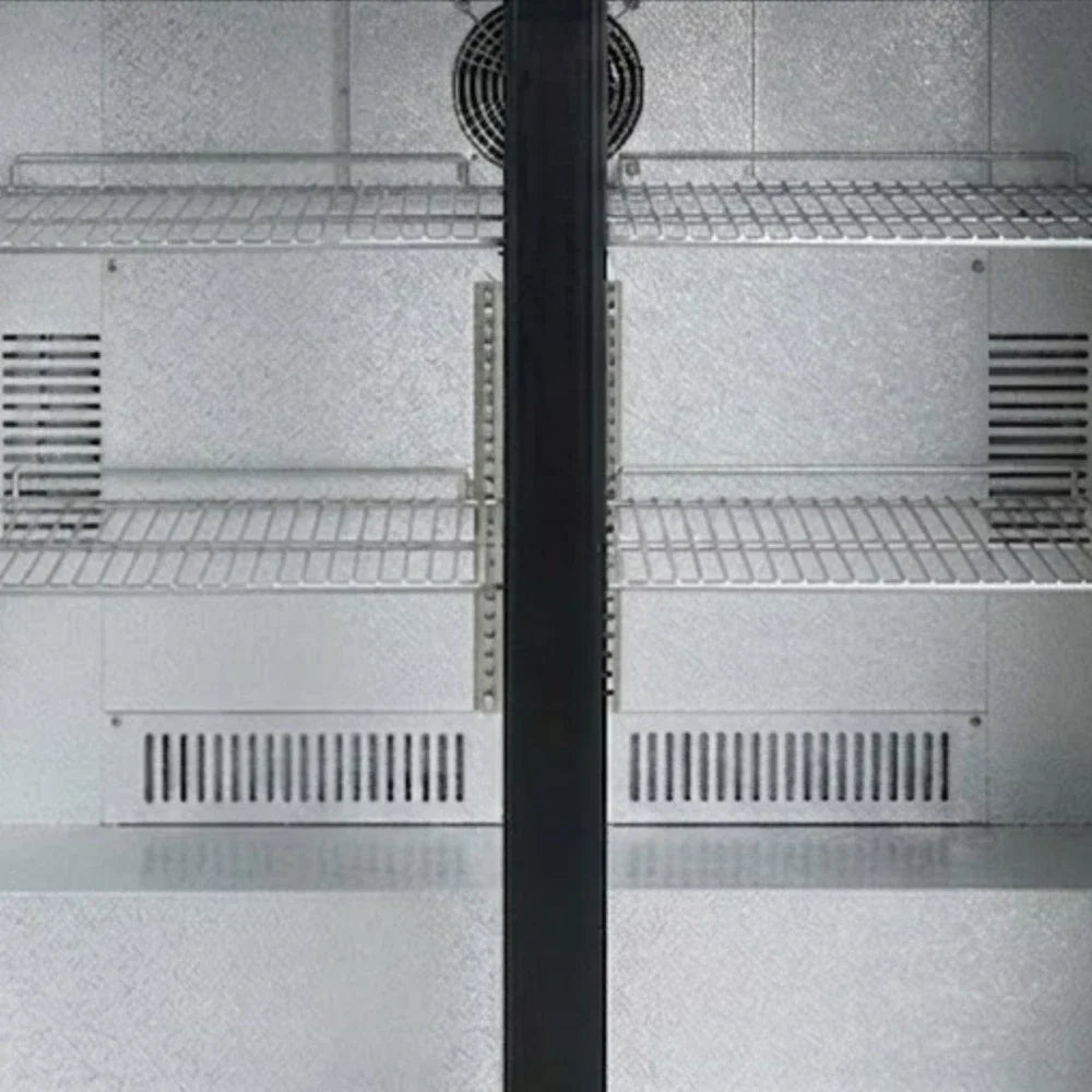 Black 2 Hinged Door Back Bar Cooler 198L
