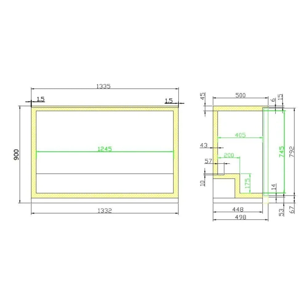 Black 3 Hinged Door Back Bar Cooler 298L
