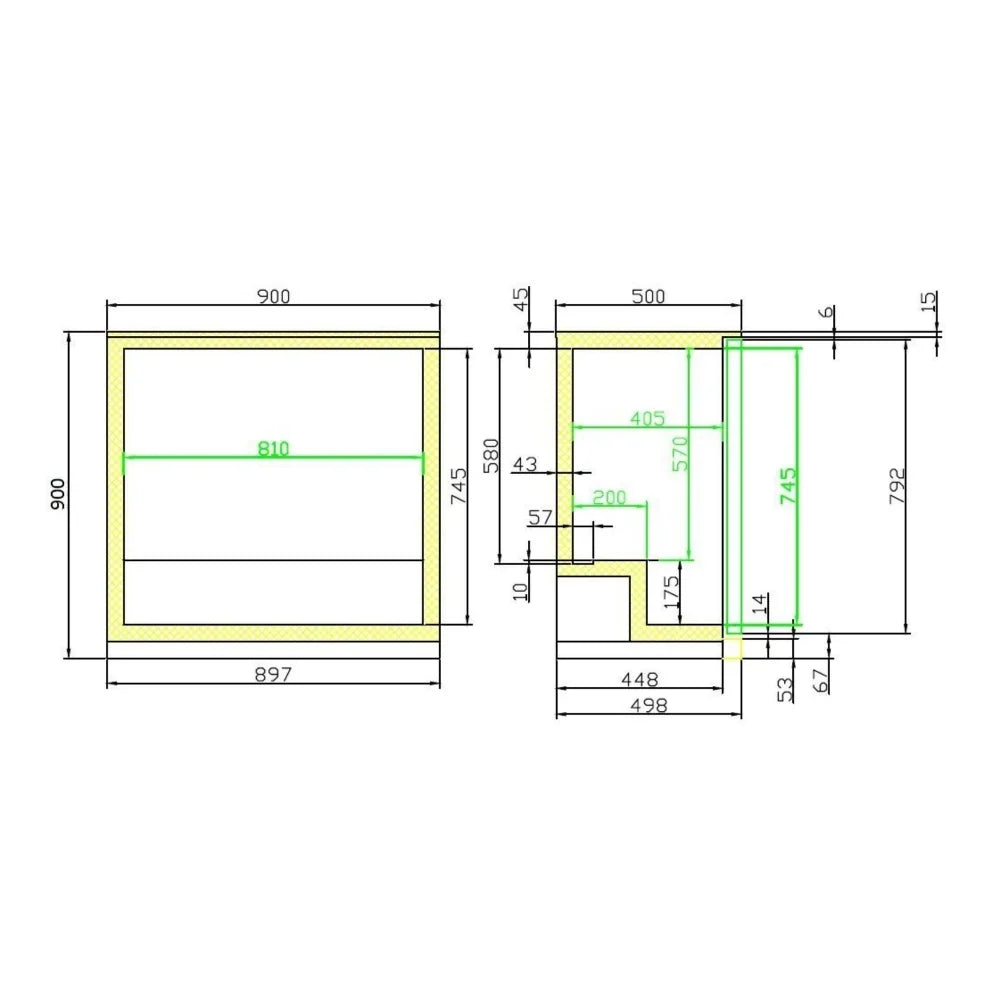 Black 2 Sliding Door Back Bar Cooler 198L