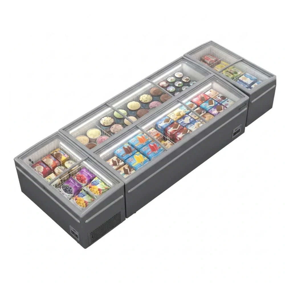 Combisteel Grey Supermarket Chest Freezer 2500 Automatic Defrost