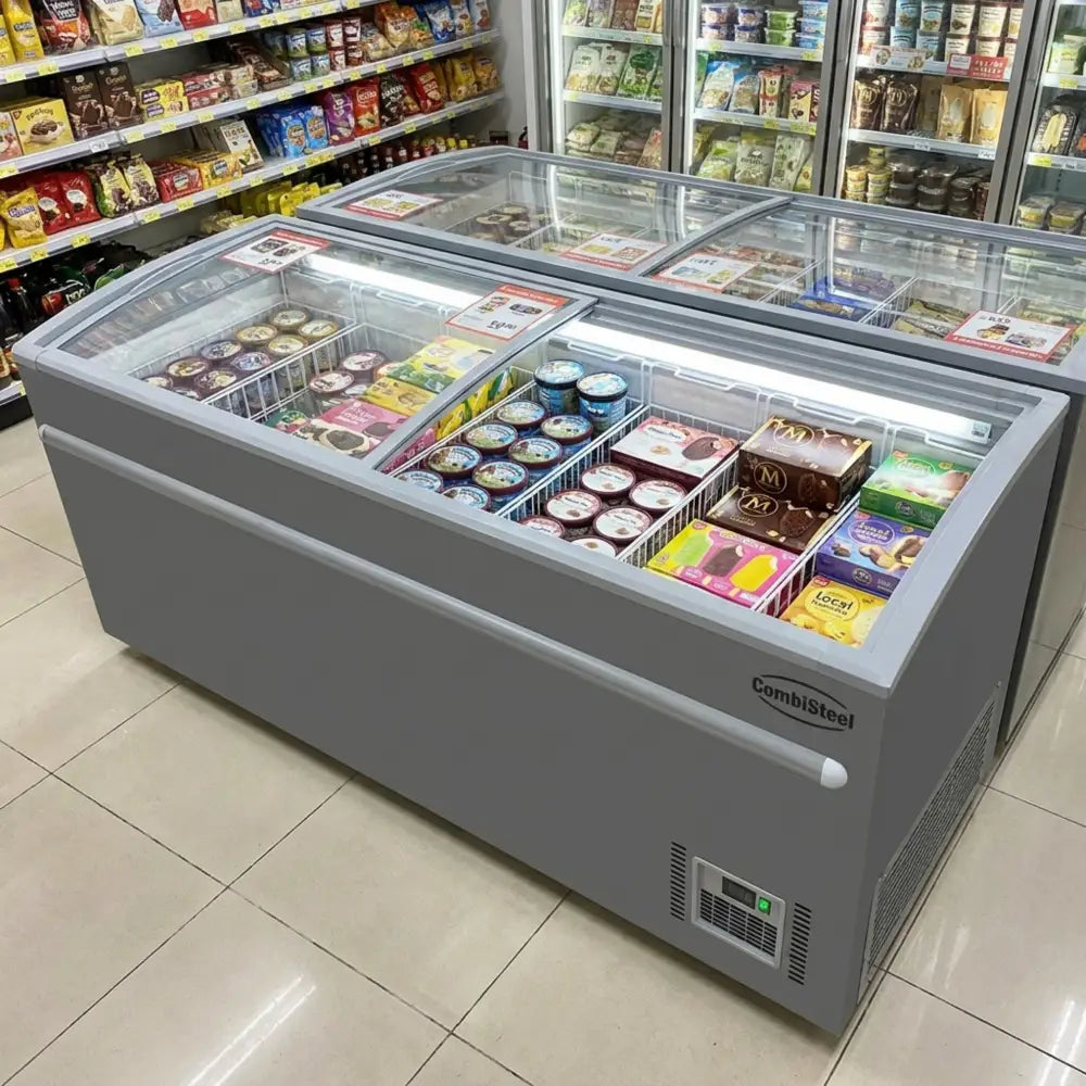 Combisteel Grey Supermarket Chest Freezer 2500 Automatic Defrost