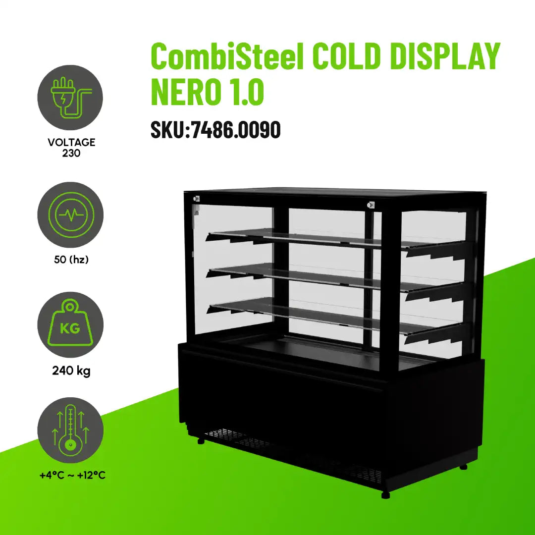 Cold Display Nero 1.0 With Black Glass Finish