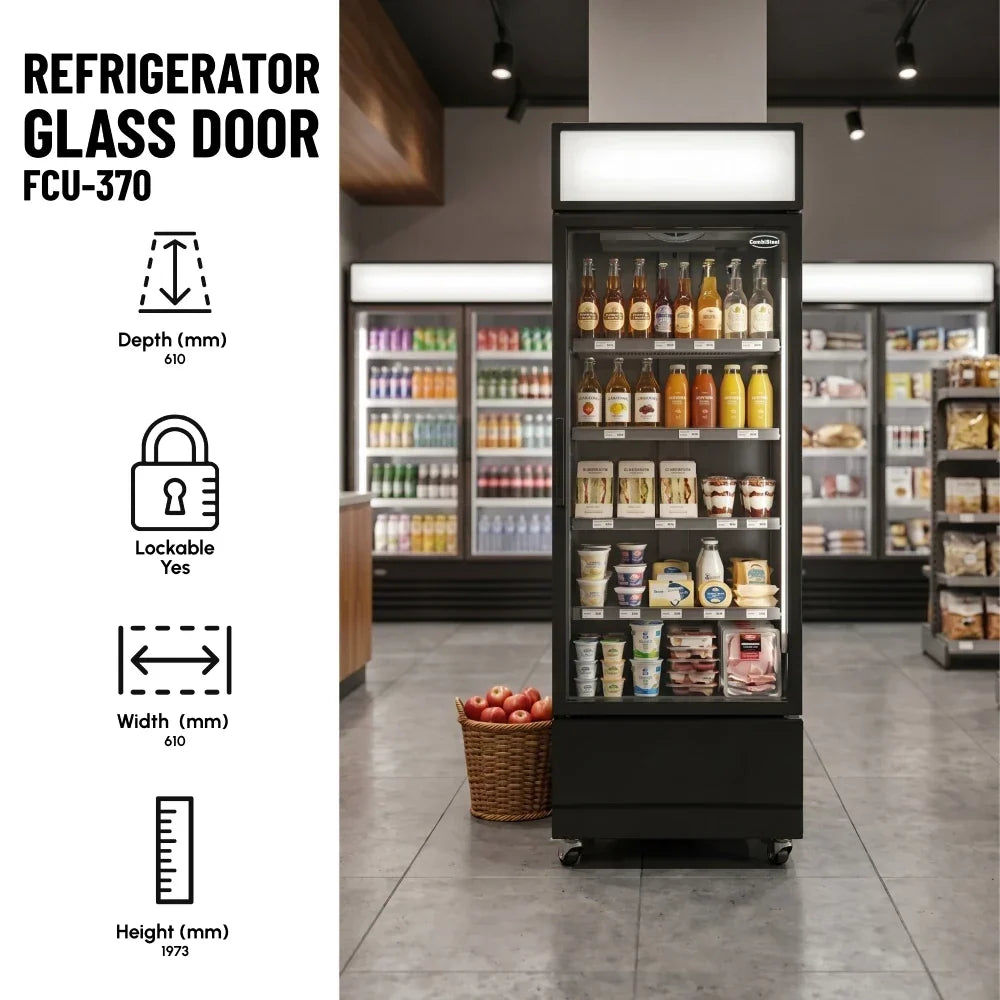 Refrigerator Glass Door FCU-370 Bl