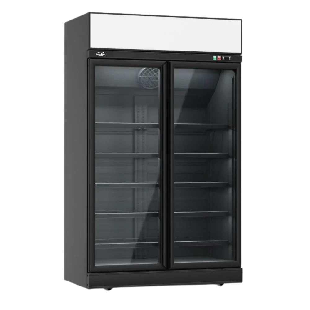 Black 2-Door Display Freezer INS-1000F Bl