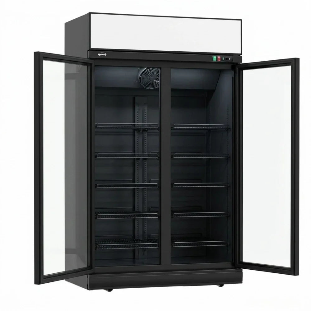 Black 2-Door Display Freezer INS-1000F Bl
