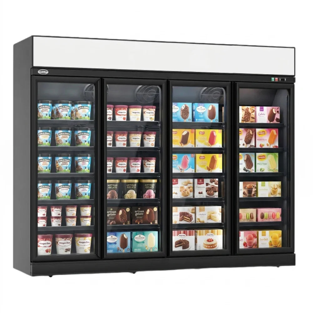 Black 4-Door Display Freezer INS-2060F Bl