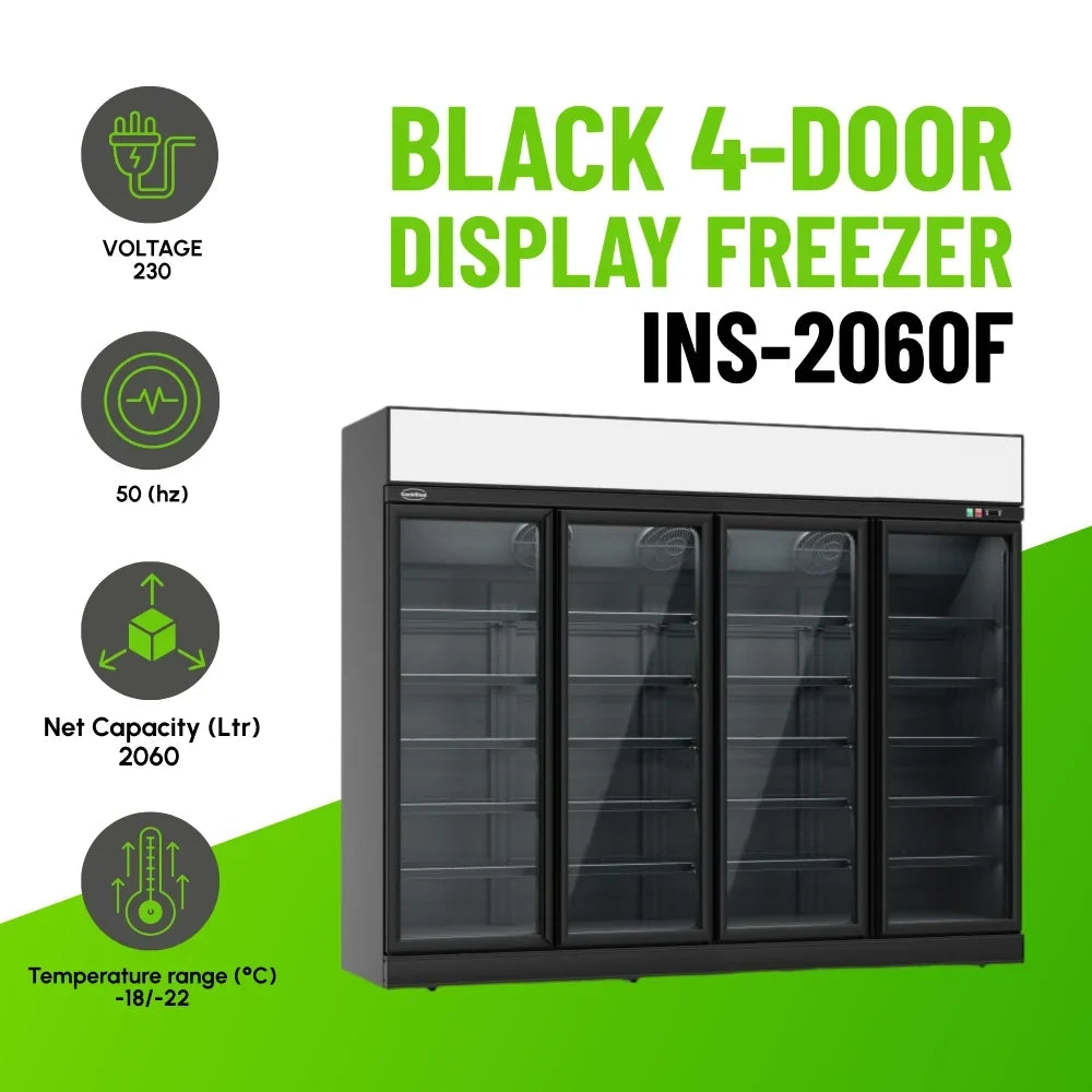 Black 4-Door Display Freezer INS-2060F Bl
