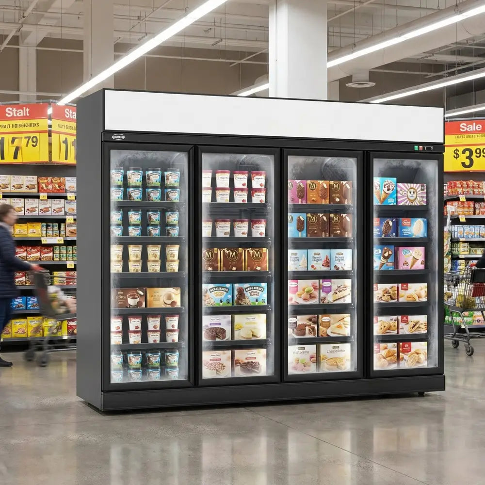 Black 4-Door Display Freezer INS-2060F Bl