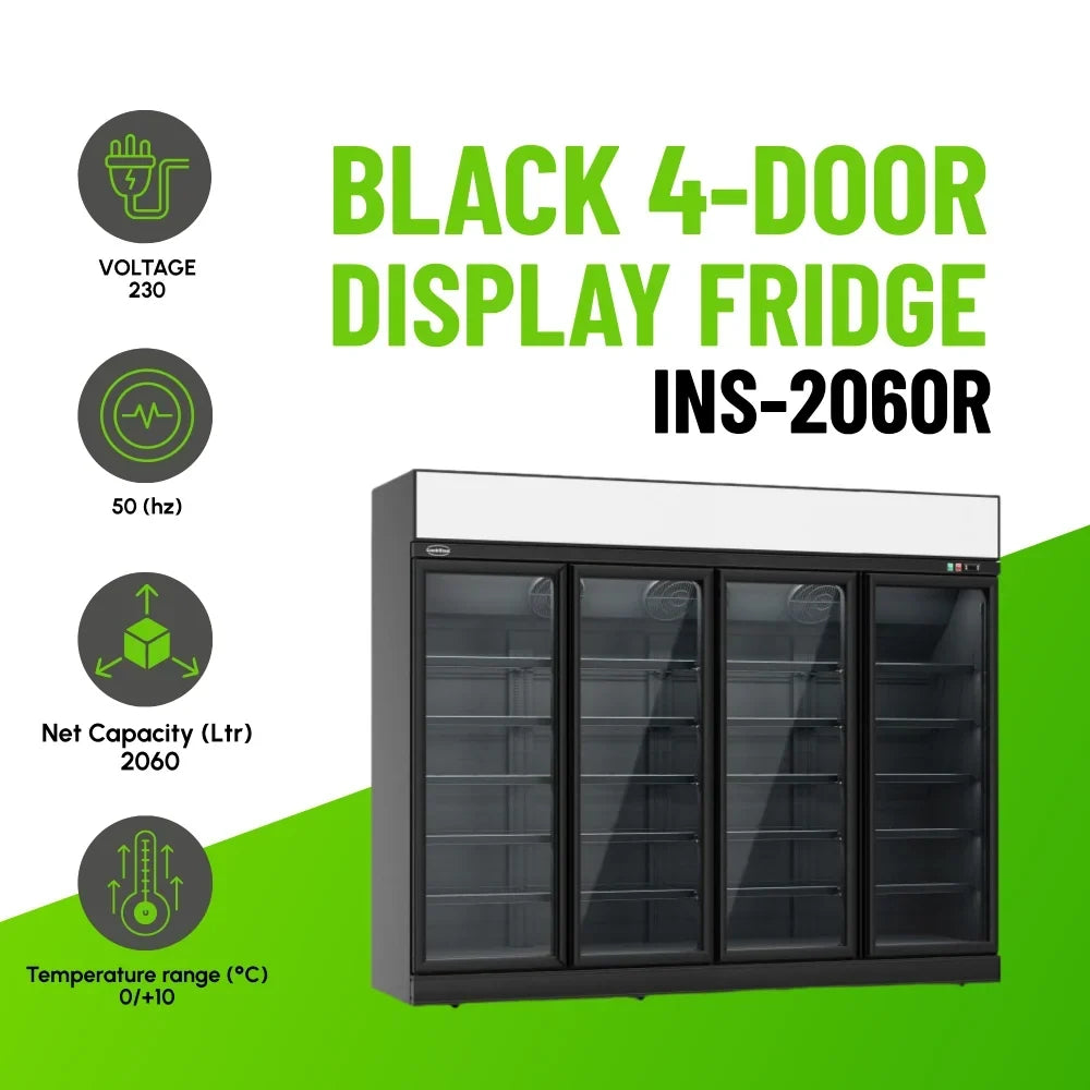 Black 4-Door Display Fridge INS-2060R Bl