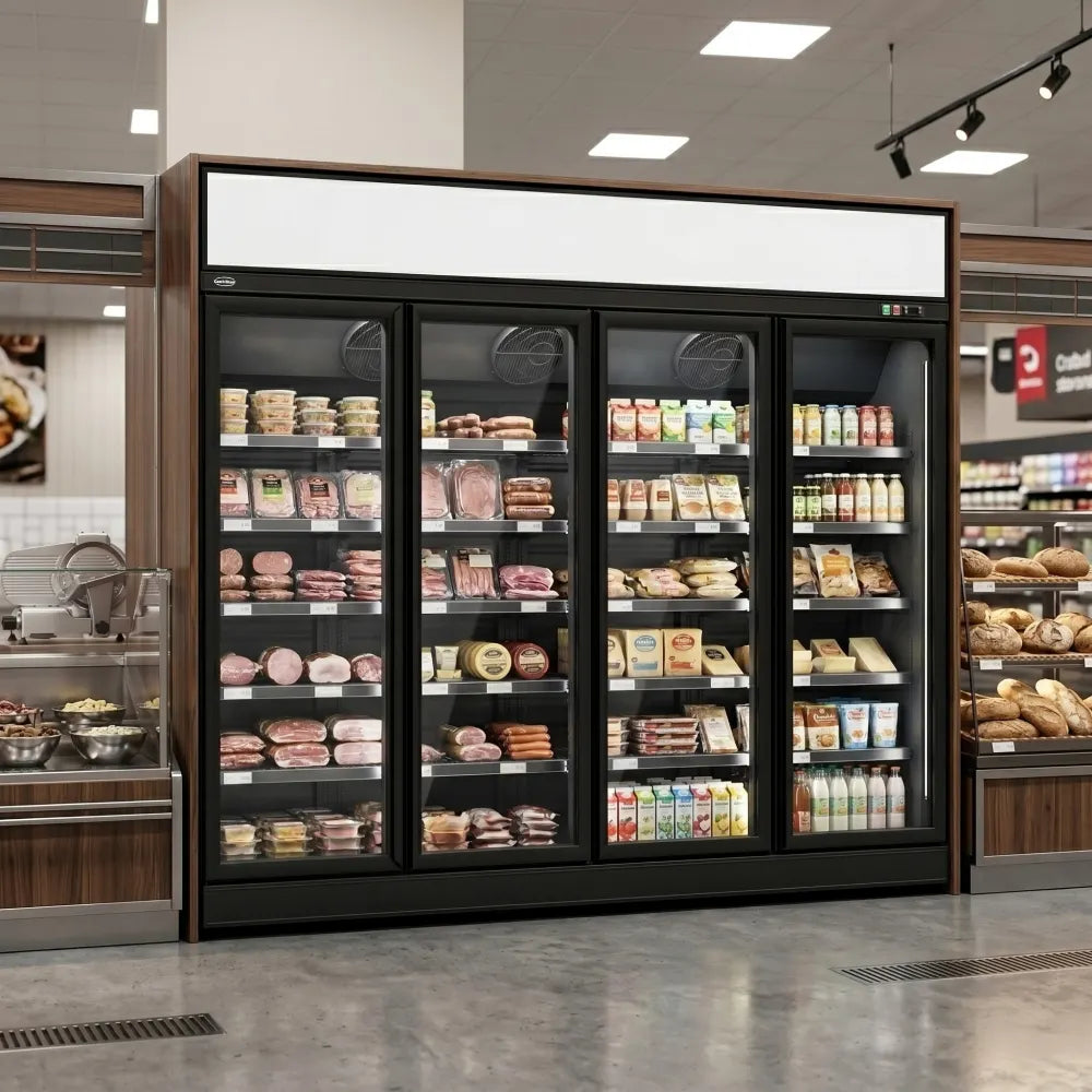 Black 4-Door Display Fridge INS-2060R Bl