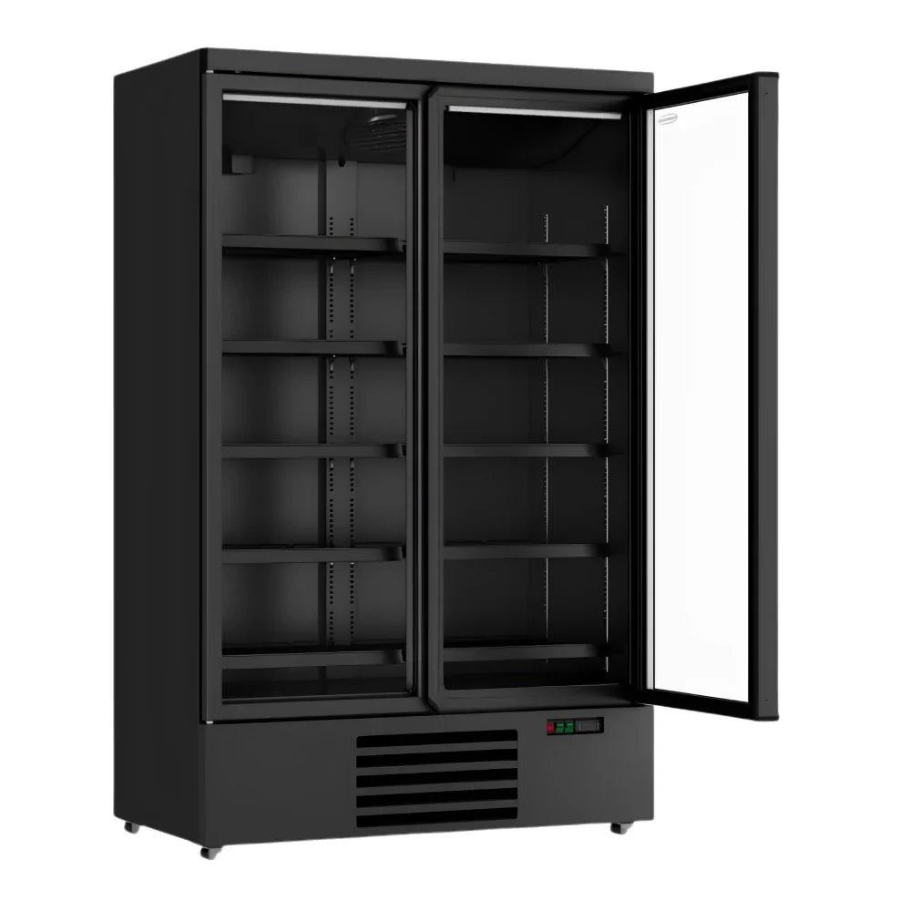 Black 2-Door Display Fridge JDE-1000R Bl