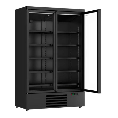 Black 2-Door Display Fridge JDE-1000R Bl