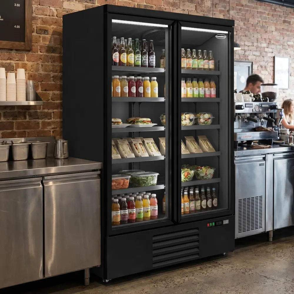 Black 2-Door Display Fridge JDE-1000R Bl