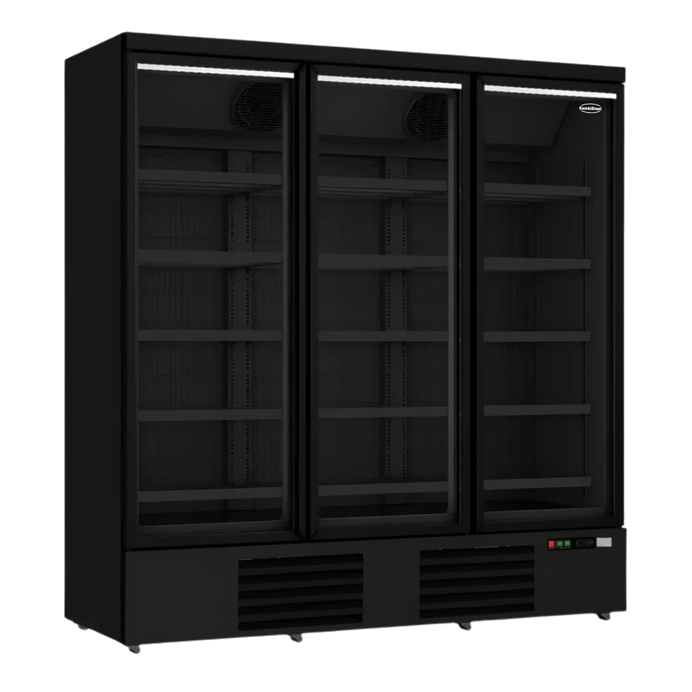 Black 3-Door Display Freezer JDE-1530F Bl