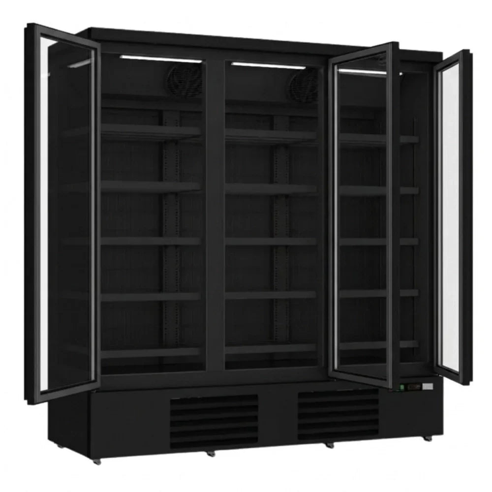 Black 3-Door Display Freezer JDE-1530F Bl