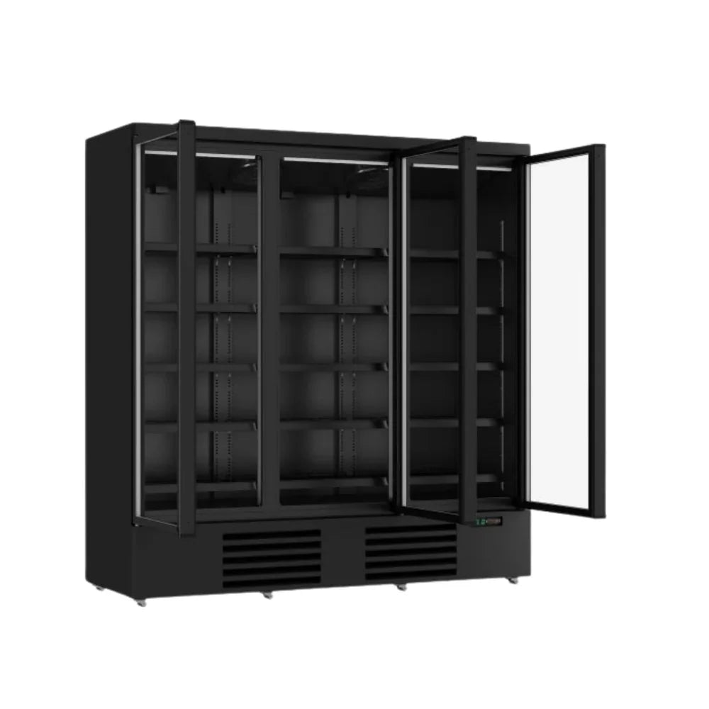 Black 3-Door Display Fridge JDE-1530R Bl
