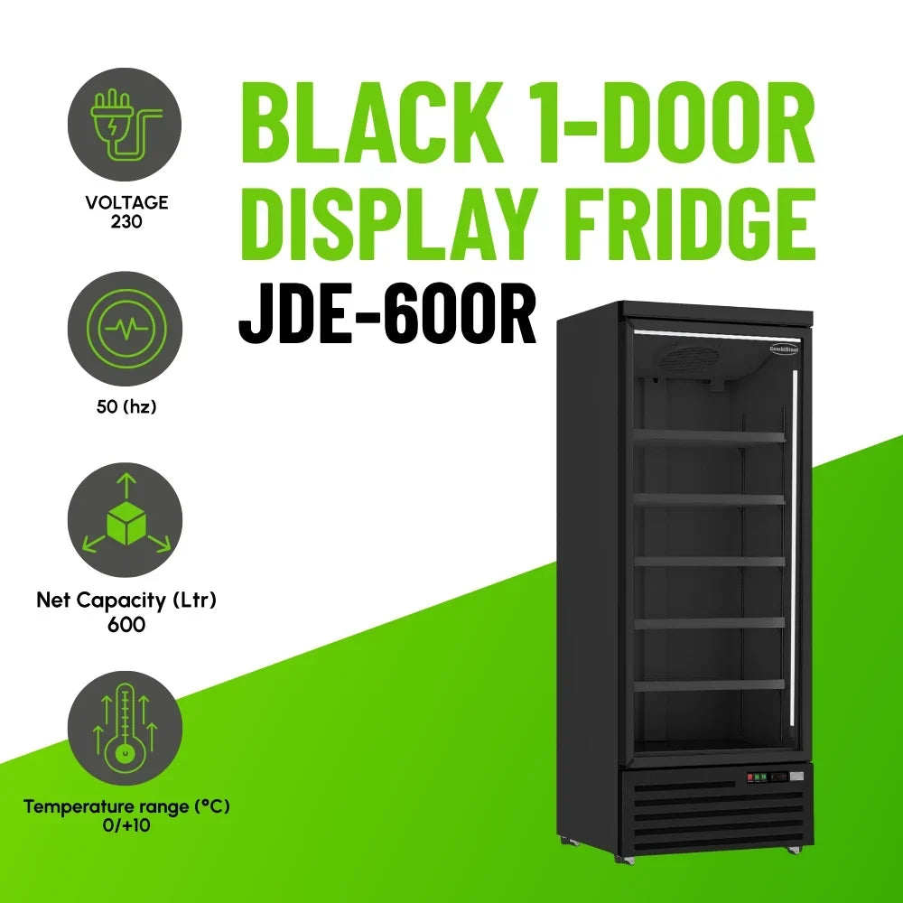 Black 1-Door Display Fridge JDE-600R Bl