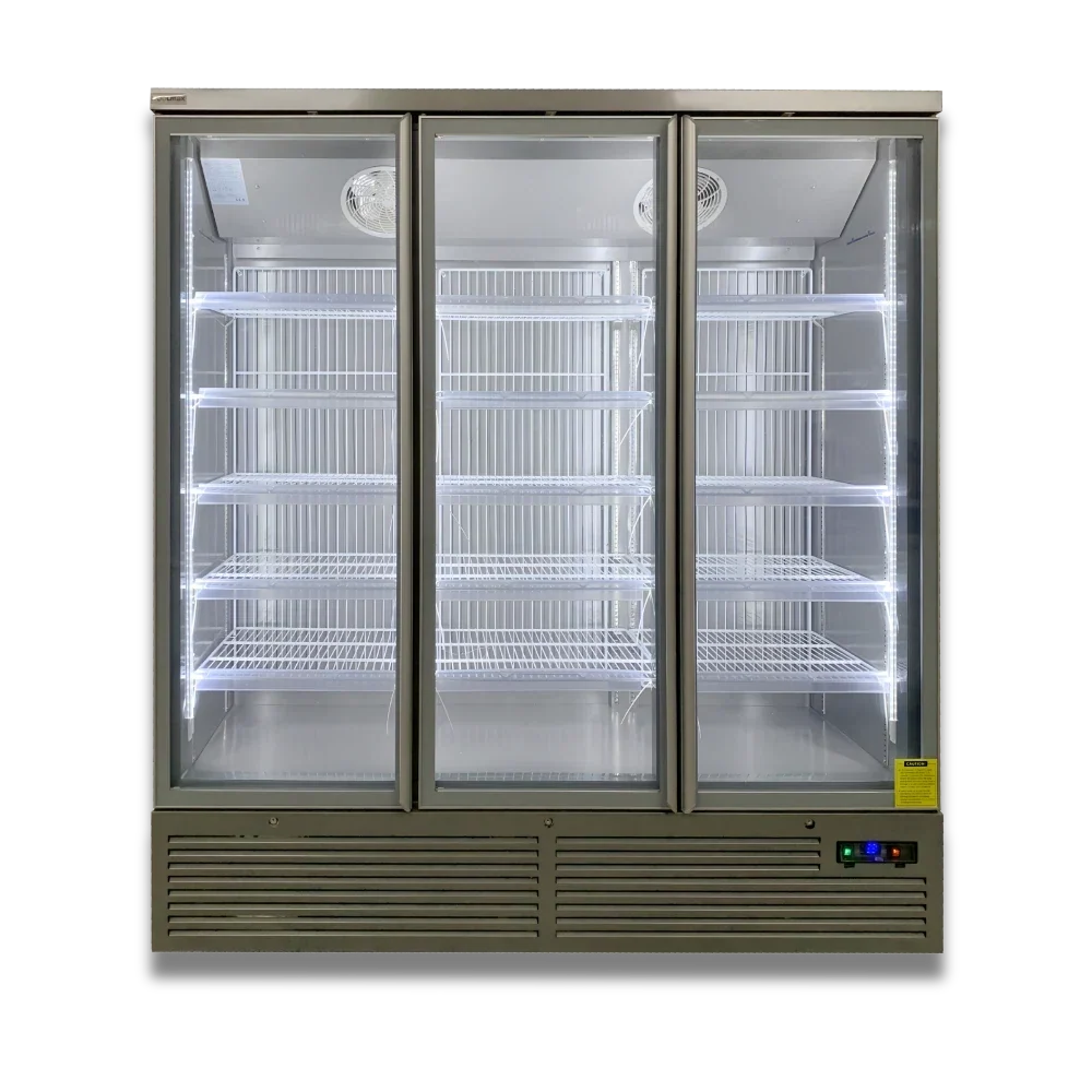 KMC2000G Grey 3 Glass Door Upright Chiller