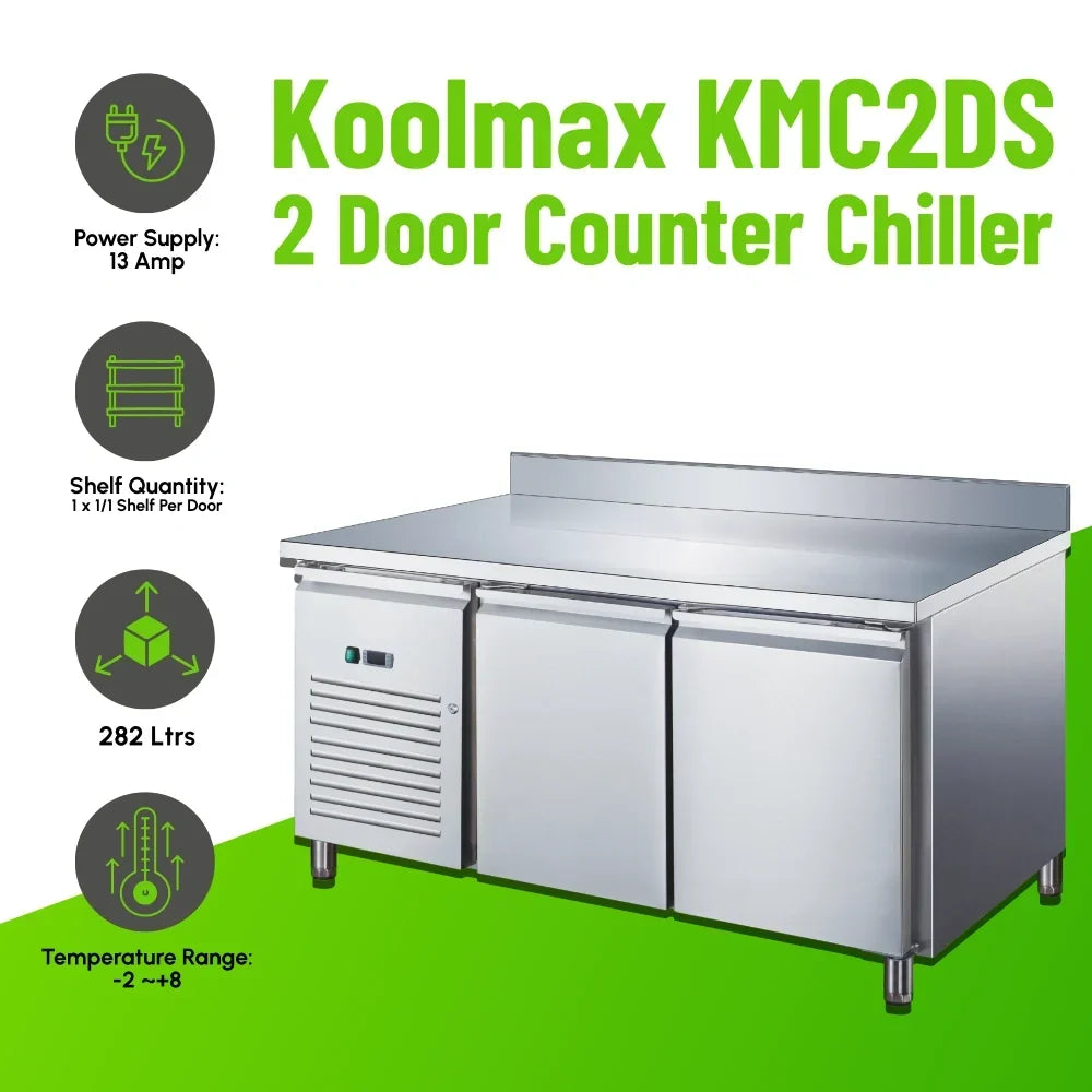KMC2DS Double Door Prep-Counter Chiller