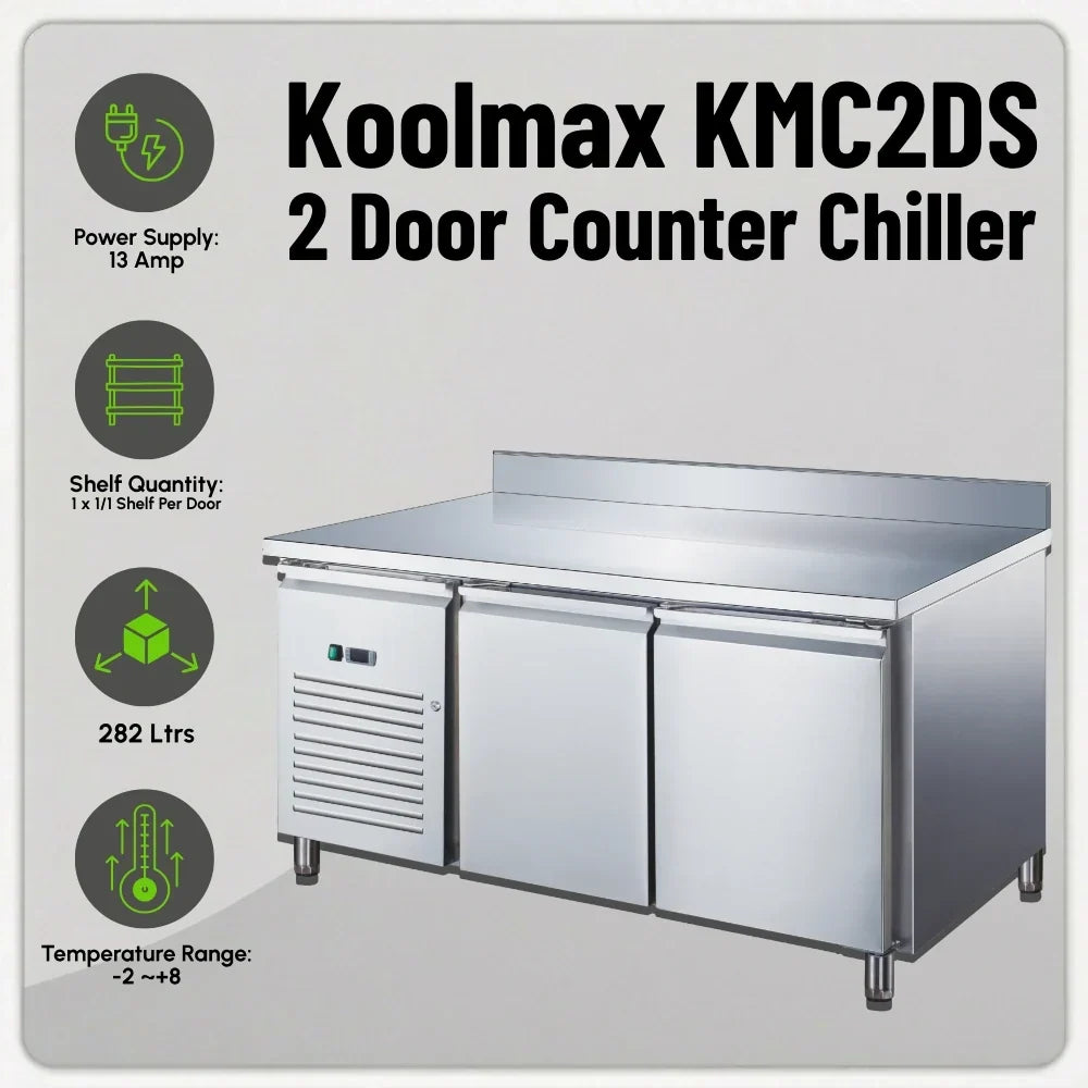 KMC2DS Double Door Prep-Counter Chiller