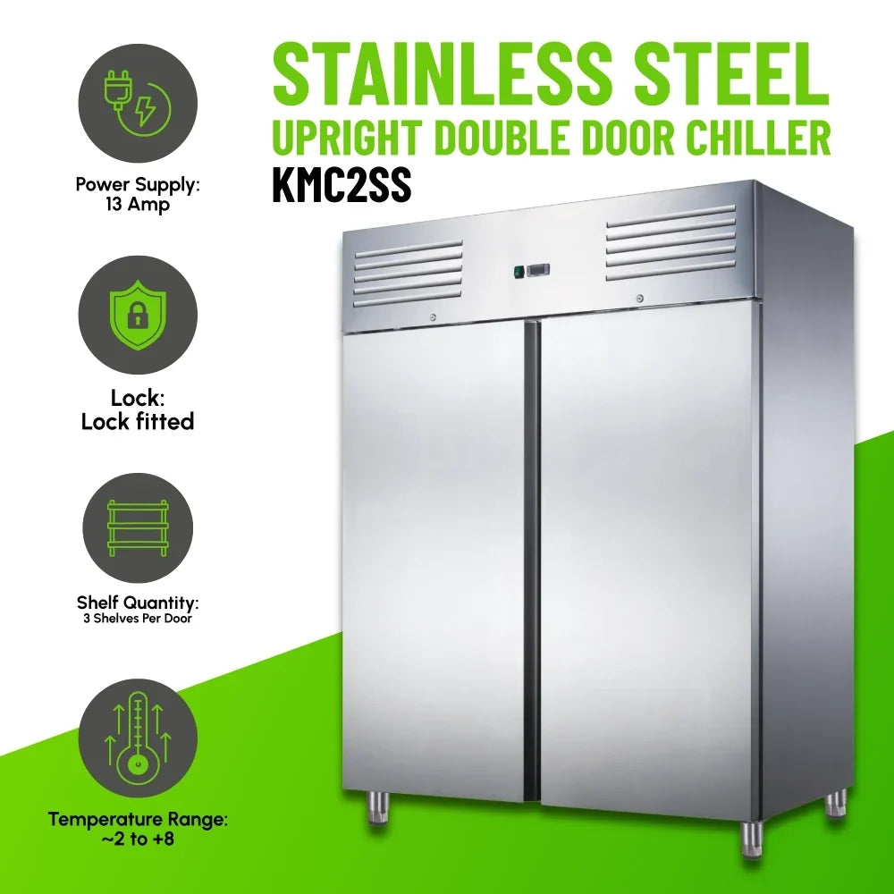 KMC2SS Double Door Upright Chiller