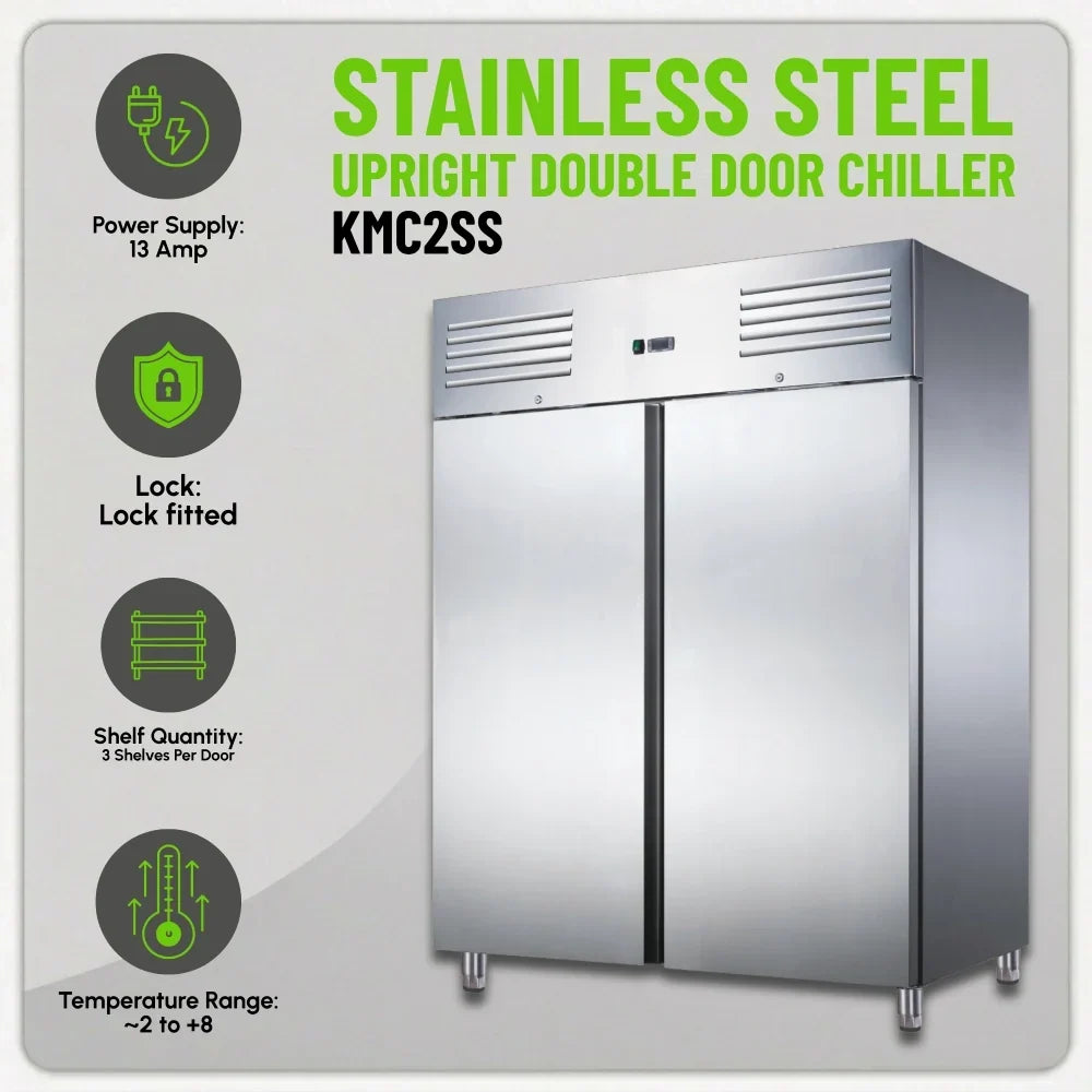 KMC2SS Double Door Upright Chiller