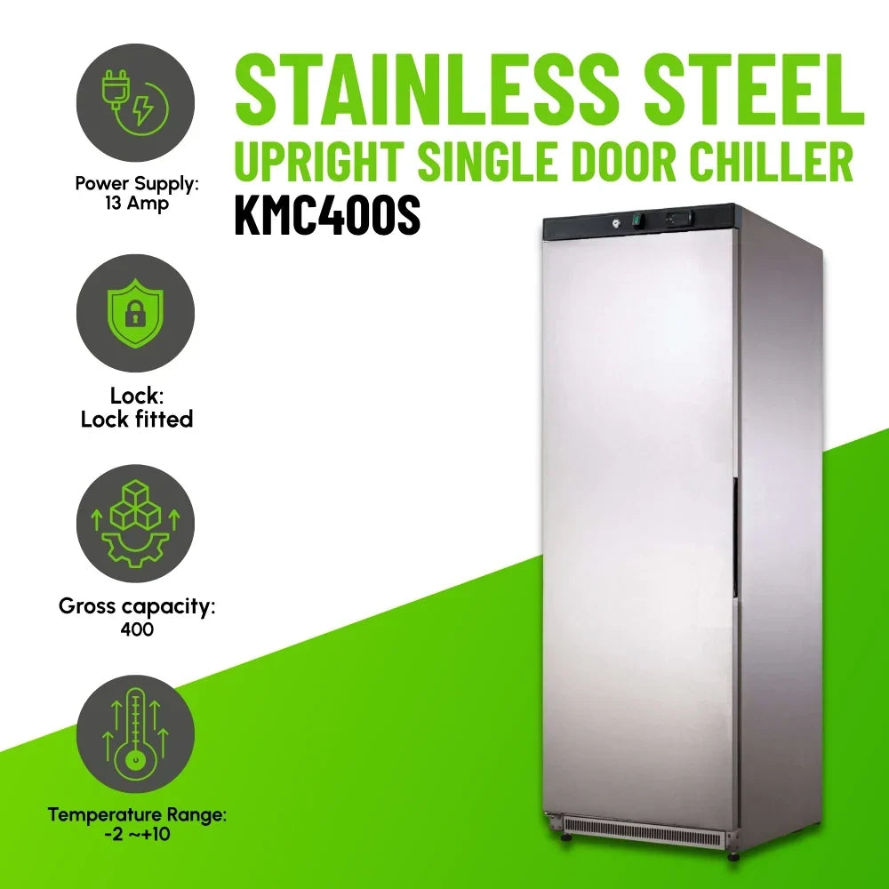 KMC400S Single Door Upright Chiller Stainless-Steel