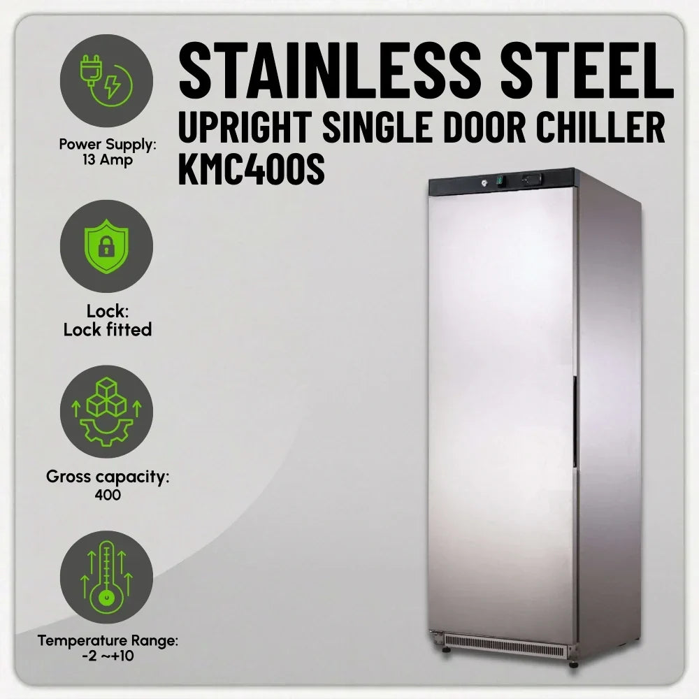 KMC400S Single Door Upright Chiller Stainless-Steel
