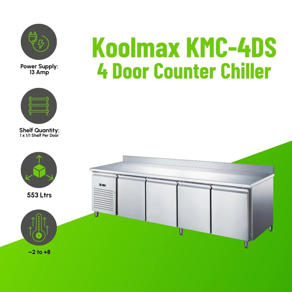 KMC4DS Four Door Prep-Counter Chiller