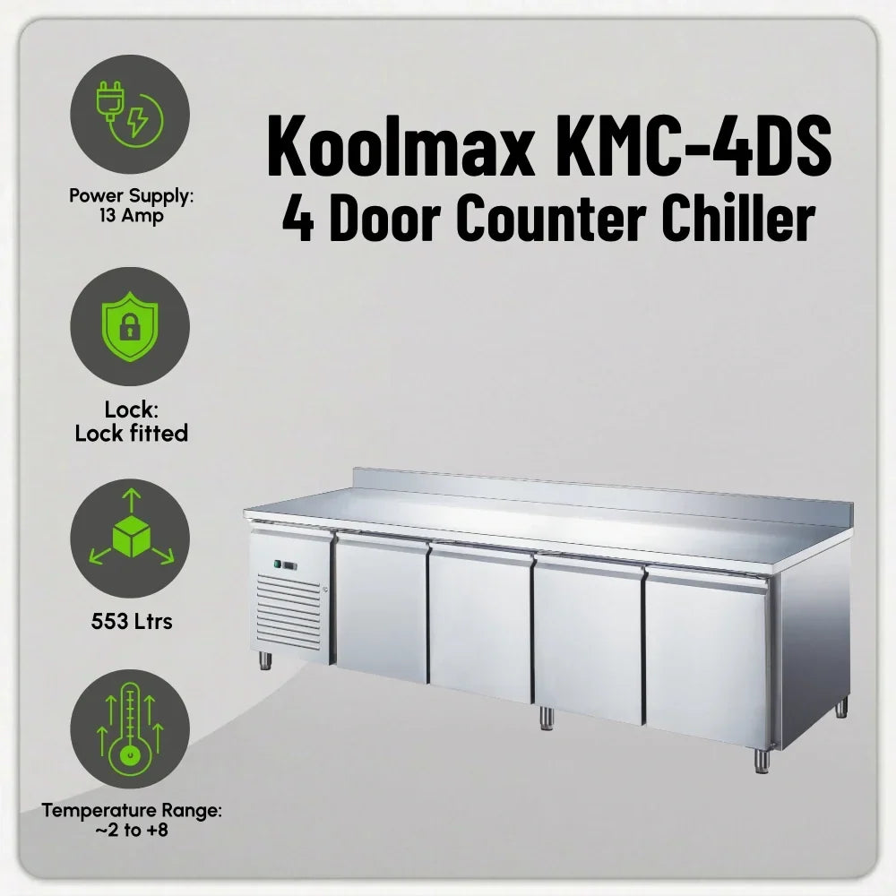 KMC4DS Four Door Prep-Counter Chiller