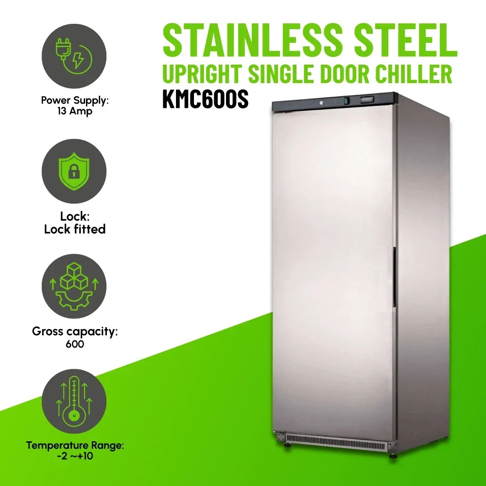 KMC600S Single Door Upright Chiller Stainless-Steel