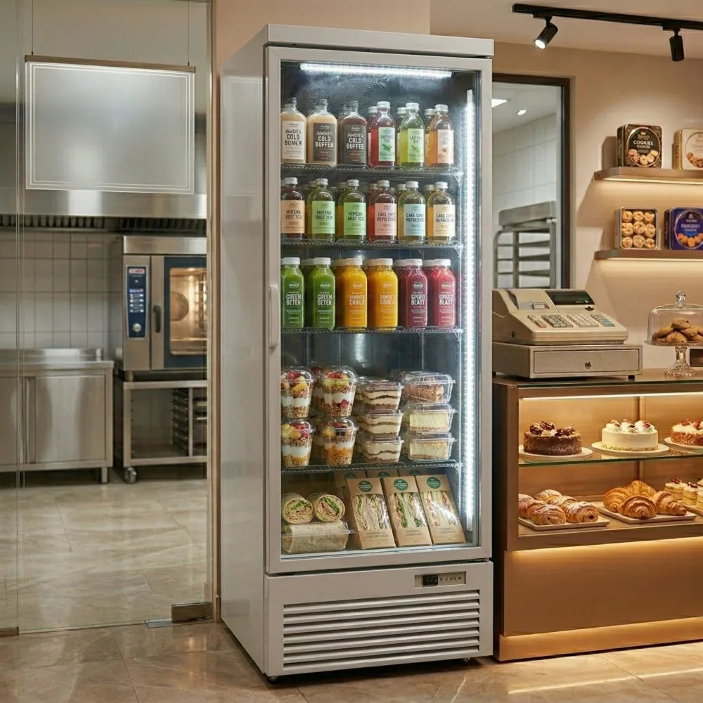 KMC700G Grey Single Glass Door Upright Chiller