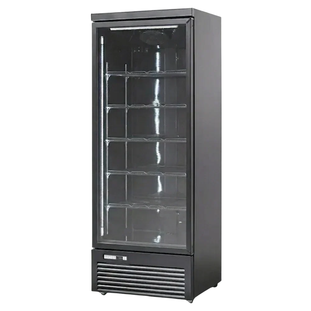 KMC700G Black Single Glass Door Upright Chiller